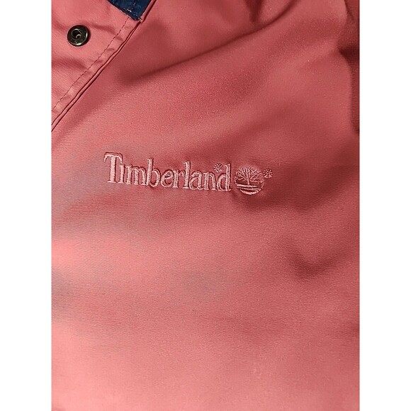 Timberland Jacket Mens Medium Rust Red Raincoat Waterproof with Hood EUC - Picture 4 of 7